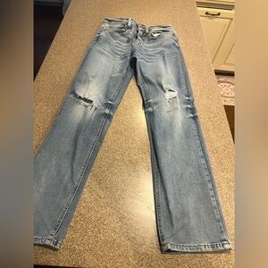 No Boundaries Light Blue Distressed Straight Leg Jeans